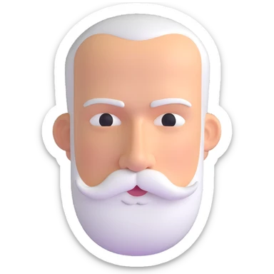 man with oval-shaped flat-top head and bushy white mustache sticker