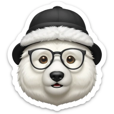  polar bear wearing glasses and a hat sticker