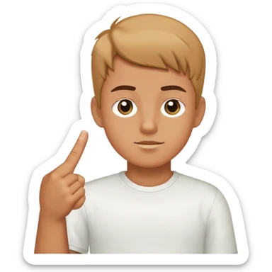 boy puttin up middle finger sticker