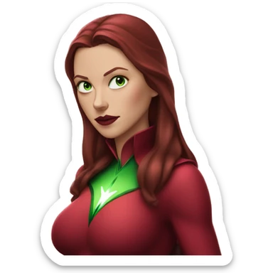 Scarlet witch with green eyes  sticker