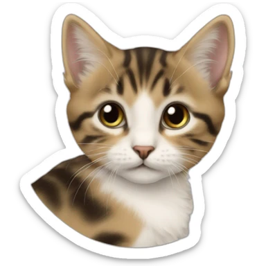 Chaton sur cheval sticker