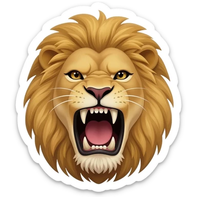 Roaring lion animated emoji sticker