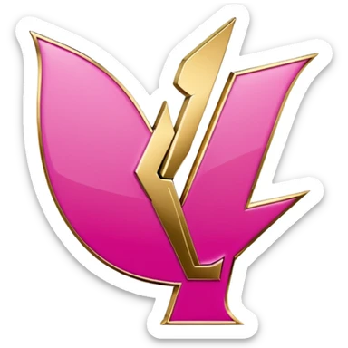 yves saint laurent logo pink sticker