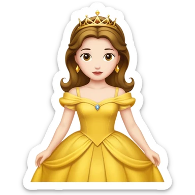 Belle princess with yellow dress sticker