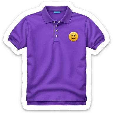 Purple half sleeves polo tshirt sticker