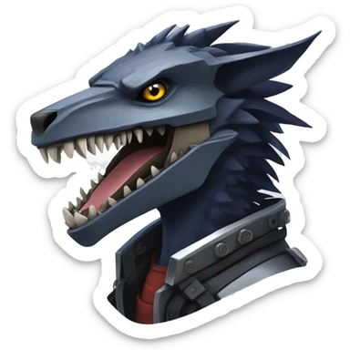 Edgy Futuristic Mechanical Sergal-raptor-nargacuga-vernid sticker