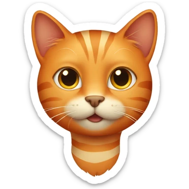 Dark orange cat with light orange stripes sticker