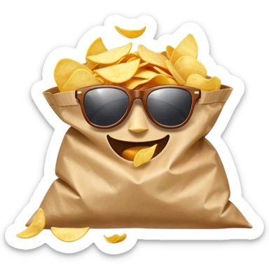 bag of chips with sunglasses sticker