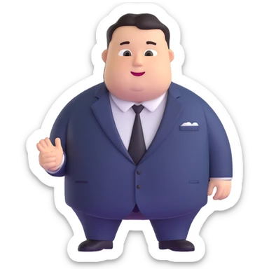 fat US official in a suit sticker