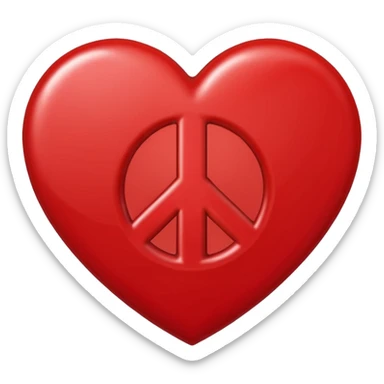 peace sign heart sticker