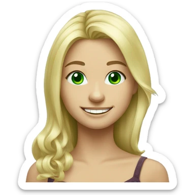 smiling blonde green eyed girl portrait sticker