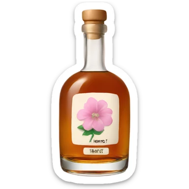 Whisky with pale pink flower sticker