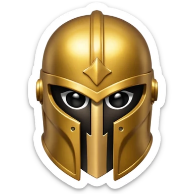 Gold spartan helmet the face is blacked out white eyes  sticker