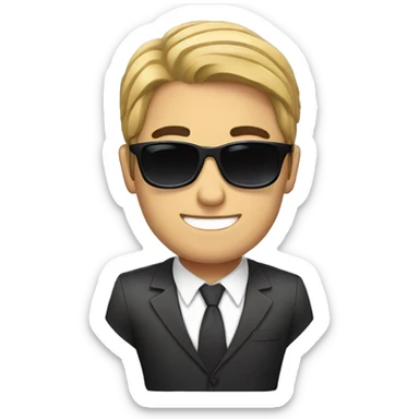 handsome business man with black hair and sunglasses  sticker
