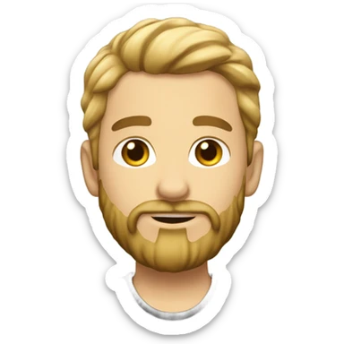 Garçon avec les cheveux long et blond et une barbe rasé sticker