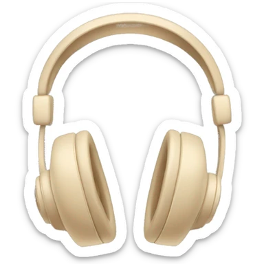 beige headphones with beige bows sticker