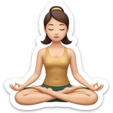 female figure in lotus position, meditating, skin tone same as 🧘 emoji, serene vibe sticker