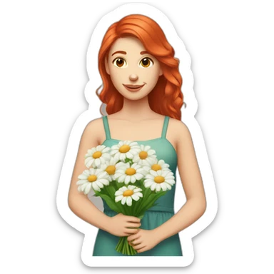 red-haired-white-girl-with-a-bouquet sticker