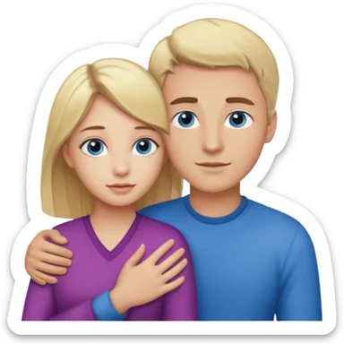 Grounded in Love man with blonde hair and blue eyes with girl with brown hair and brown eyes sticker