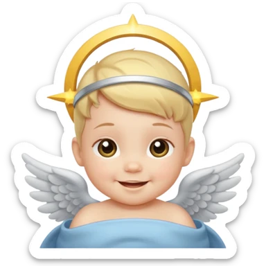 baby with halo sticker