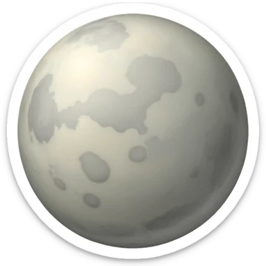 Venus planet emoji, pale grey sphere, subtle soft blurred surface, no visible features, simple and round sticker