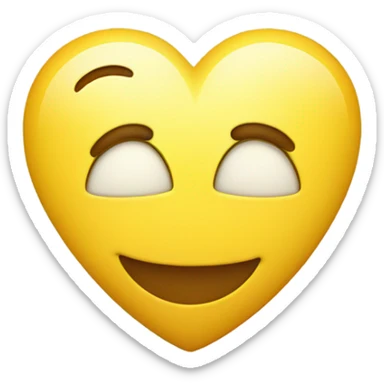 smiley yellow face with heart on the side sticker