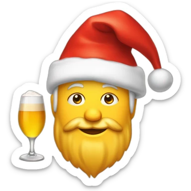 Père Noël qui offre un verre de bière à un enfant comme cadeau sticker