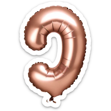 first birthday rose gold number ONE balloon  sticker