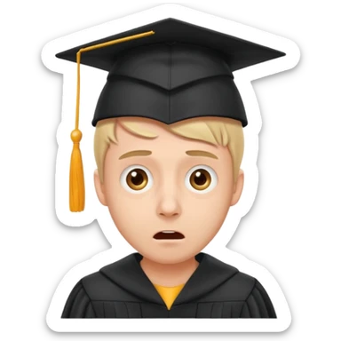 man terrifying graduation sticker