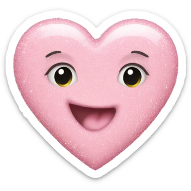 Light pink glitter heart  sticker