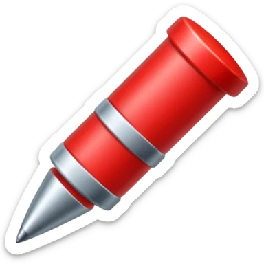 red pushpin with sharp metal tip sticker