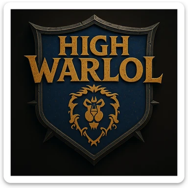 Edit to use Alliance colors: blue, gold, and silver. Maintain the dramatic, battle-worn look, but make the logo feel like it belongs to the Alliance faction from World of Warcraft. sticker