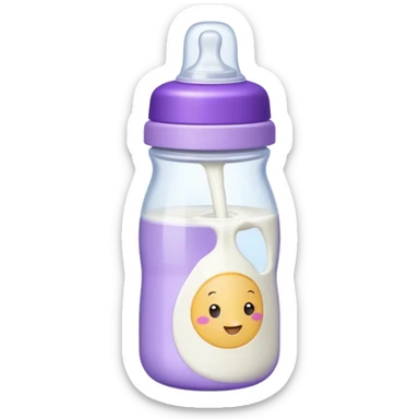 baby bottle white and purple sticker