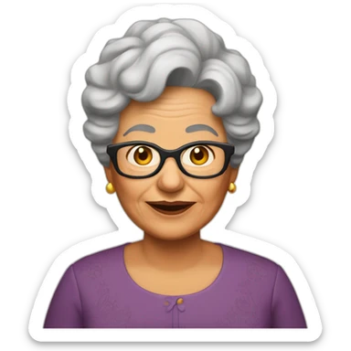 Abuela morena sin lentes sticker