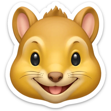 a smiley face with a squirrel smile sticker