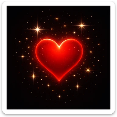 heart surrounded by twinkling sparkles sticker