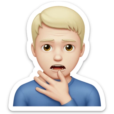 A guy strangling himself  sticker