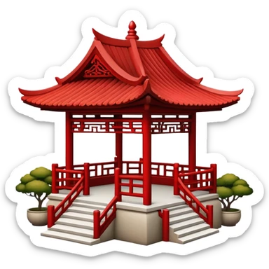 Petite Chinese garden pavilion sticker