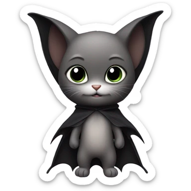 Kitten wearing a bat costume  sticker