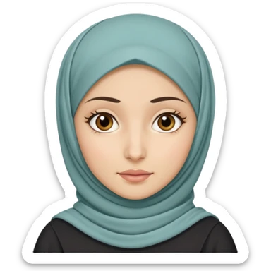 hijabi woman with medium fair skin, neutral expression sticker