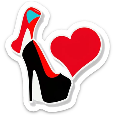 Heart with high heels  sticker