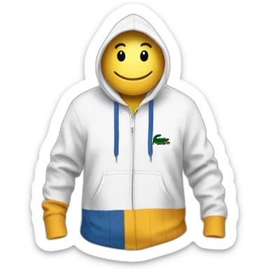 Lacoste smiking friends with white lacoste hoodie sticker