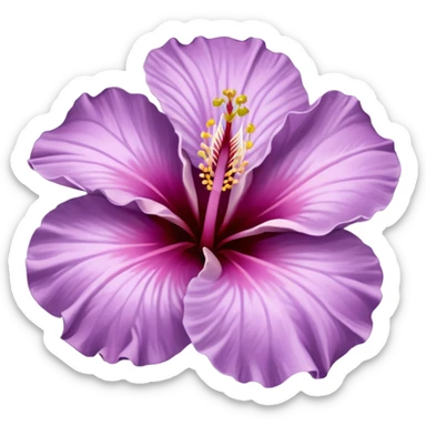 single lilac hibiscus blossom facing left sticker