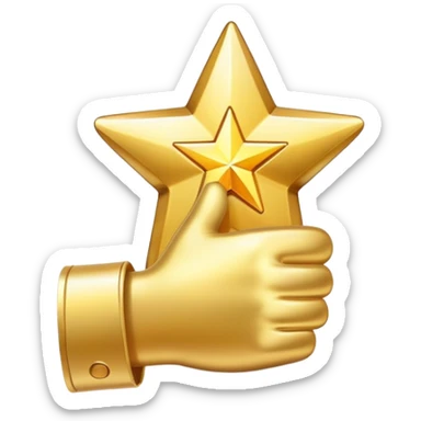 Thumbs up with a star, indicating good job sticker