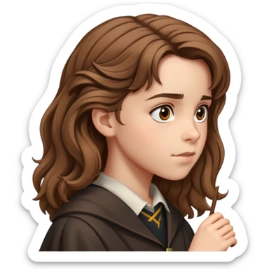 Hermione Granger side profile view with bushy hair sticker