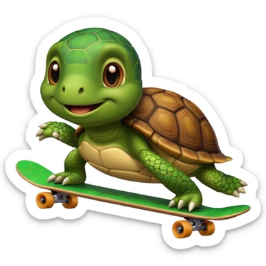 turtle skateboarding sticker