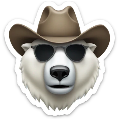 polar bear with a mask and cowboy hat sticker
