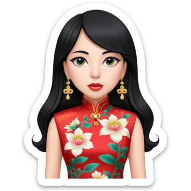 Lady Gaga, wearing cheongsam sticker