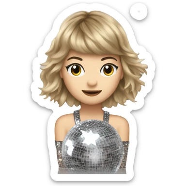 Taylor swift as a mirrorball sticker