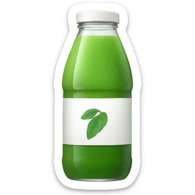 Bottled green juice sticker